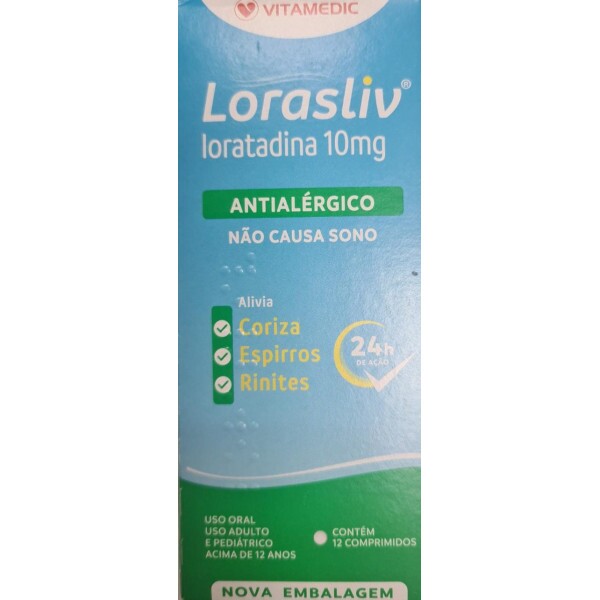 LORASLIV - LORATADINA 10mg - 12 COMPRIMIDOS